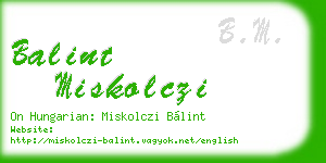 balint miskolczi business card